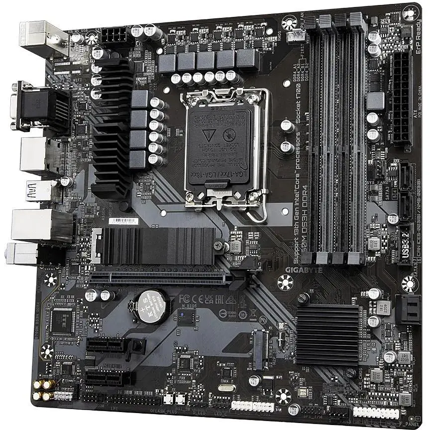 Материнська плата Gigabyte B760M_DS3H_DDR4 s1700 B760 2xDDR4 HDMI DP mATX - фото 3