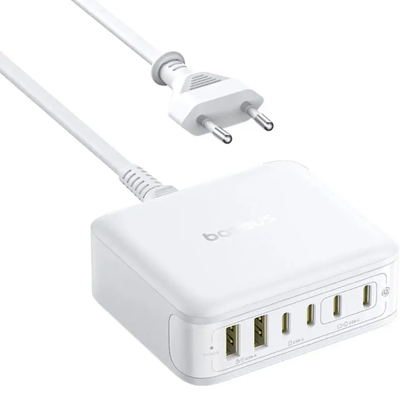 МЗП Baseus EnerFill FH21 PD120W+QC3.0 6in1 (2USB-A/4C) (E0120T) Moon White - фото 2
