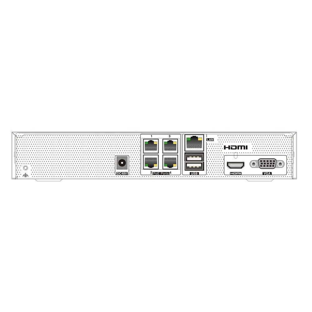 IP-відеореєстратор 4-канальний 8Mp TVT TD-3004H1-4P-B1-B з 4 портами PoE (77-00327) - фото 3
