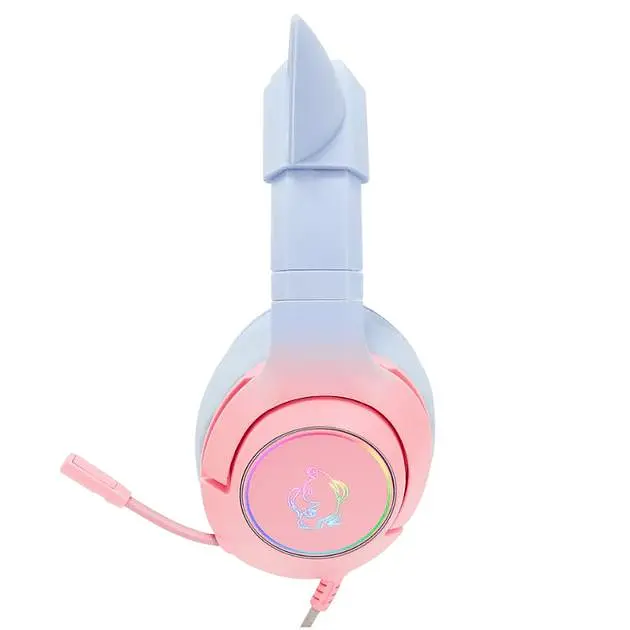 Дротова гарнітура Onikuma Gaming CAT Gradient with RGB K9, 7.1, USB, 2.2m, pink&blue - фото 4