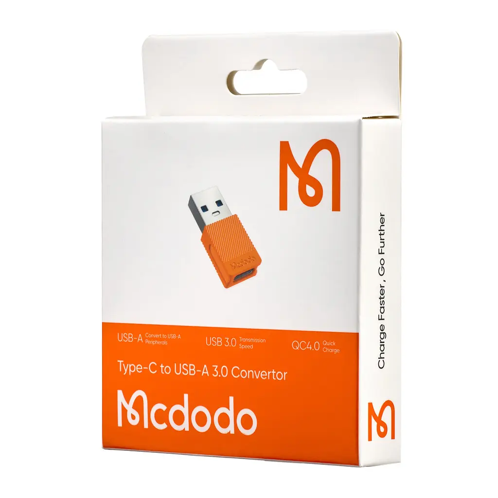 Адаптер Mcdodo Type-C to USB-A 3.0 Convertor OT-6550 Orange - фото 2