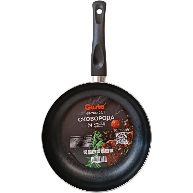Сковорода GT-2100-28/3 покриття XYLAN 28 см Gusto