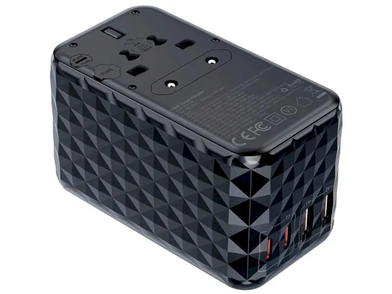 Мережевий зарядний пристрій Choetech 4xUSB 100 W PD (2xUSB-C+2xUSB-A) charger diamond model Black (PD6028-BK) - фото 2