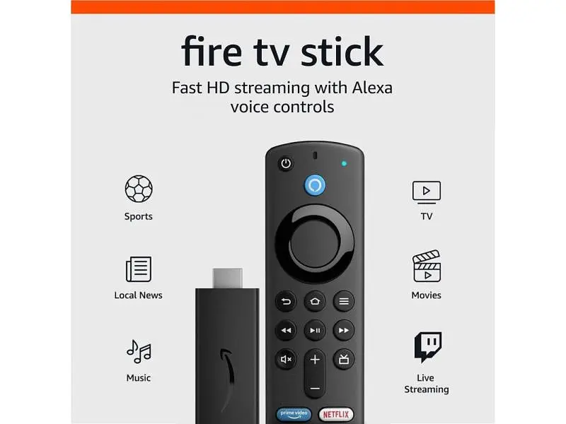 Медіаплеєр Amazon Fire TV Stick HD 2024 (Gen 3) (B07ZZVX1F2) - фото 5