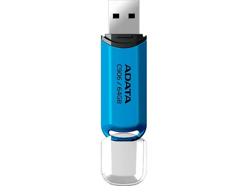 USB флеш накопичувач ADATA 64 GB C906 USB 2.0 Blue (AC906-64G-RWB) - фото 2