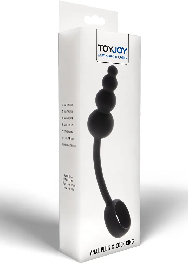 Анальна пробка ToyJoy Manpower Anal Plug Cock Ring - фото 3