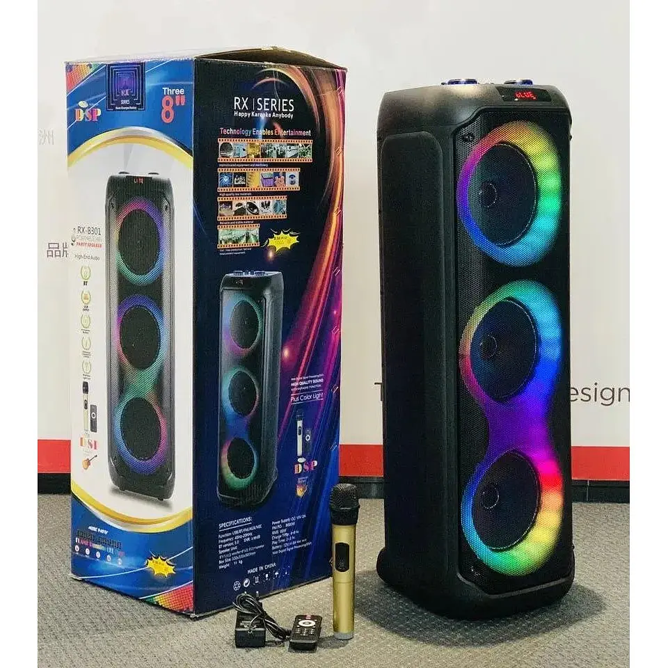 Портативная караоке колонка HiFi RX-8301 аккумуляторная колонка акустика Bluetooth 5.0 микрофон 60 Вт - фото 2