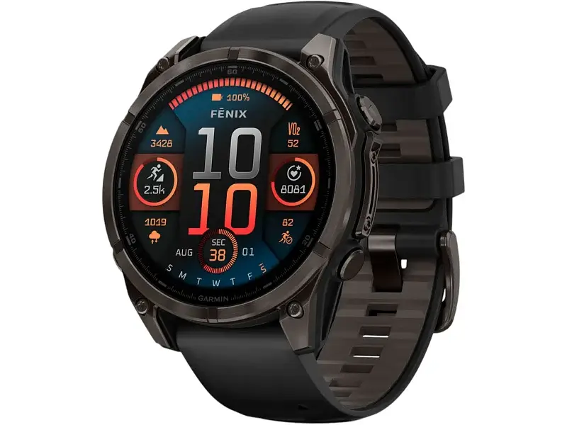 Спортивний годинник Garmin Fenix 8 47mm AMOLED Sapphire Carbon Gray DLC Titanium w. Black/Pebble Gray S. Band (010-02904-20/21)