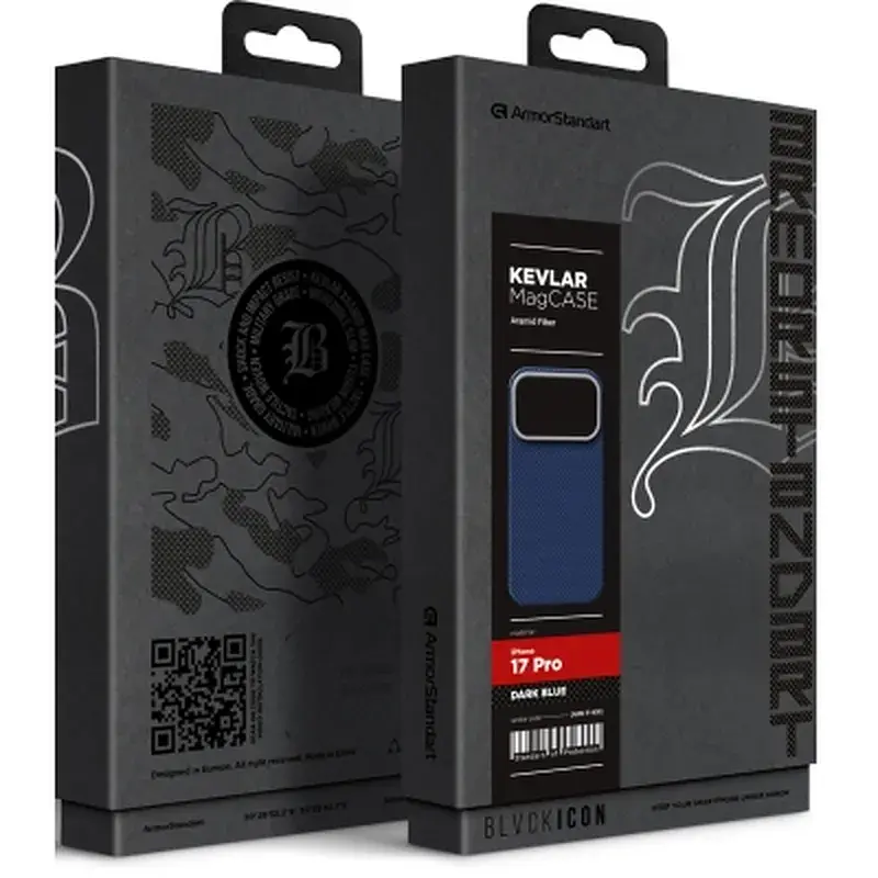 Чохол до мобільного телефона Armorstandart BlackIcon Kevlar MagCase Apple iPhone 17 Pro Dark Blue (ARM91400) - фото 2