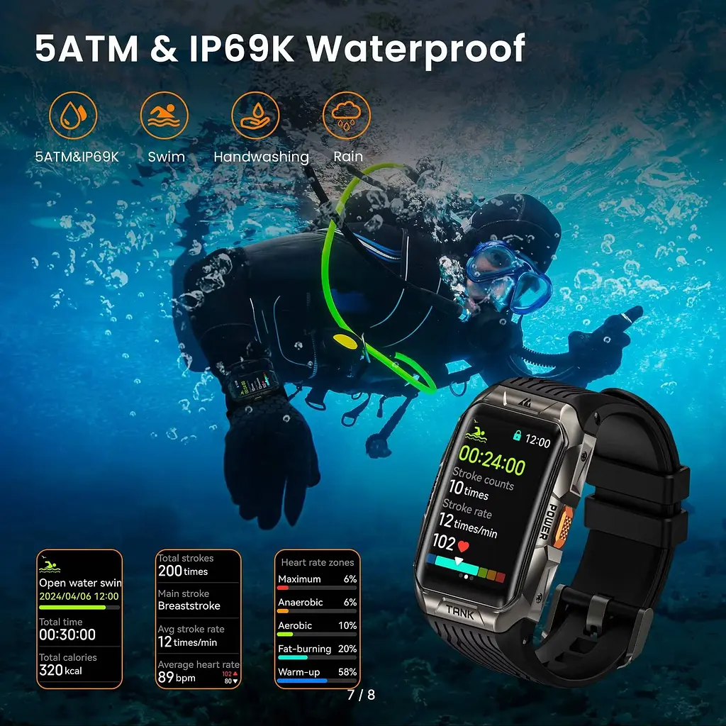 Смарт-годинник тактичний Kospet Tank X2 Ultra Black (KTX0002UB) - фото 4