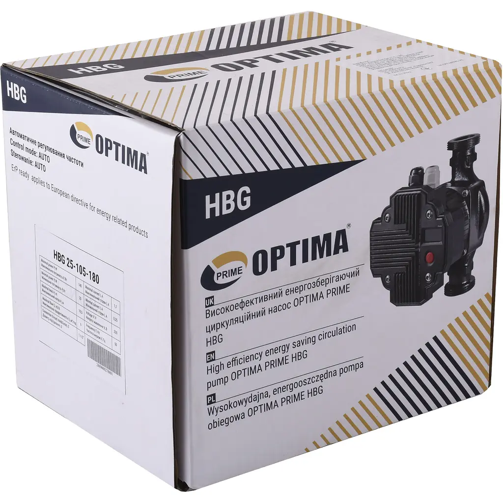 Насос циркуляционный энергосберегающий Optima Prime HBG 25-105AUTO 180 мм - фото 5