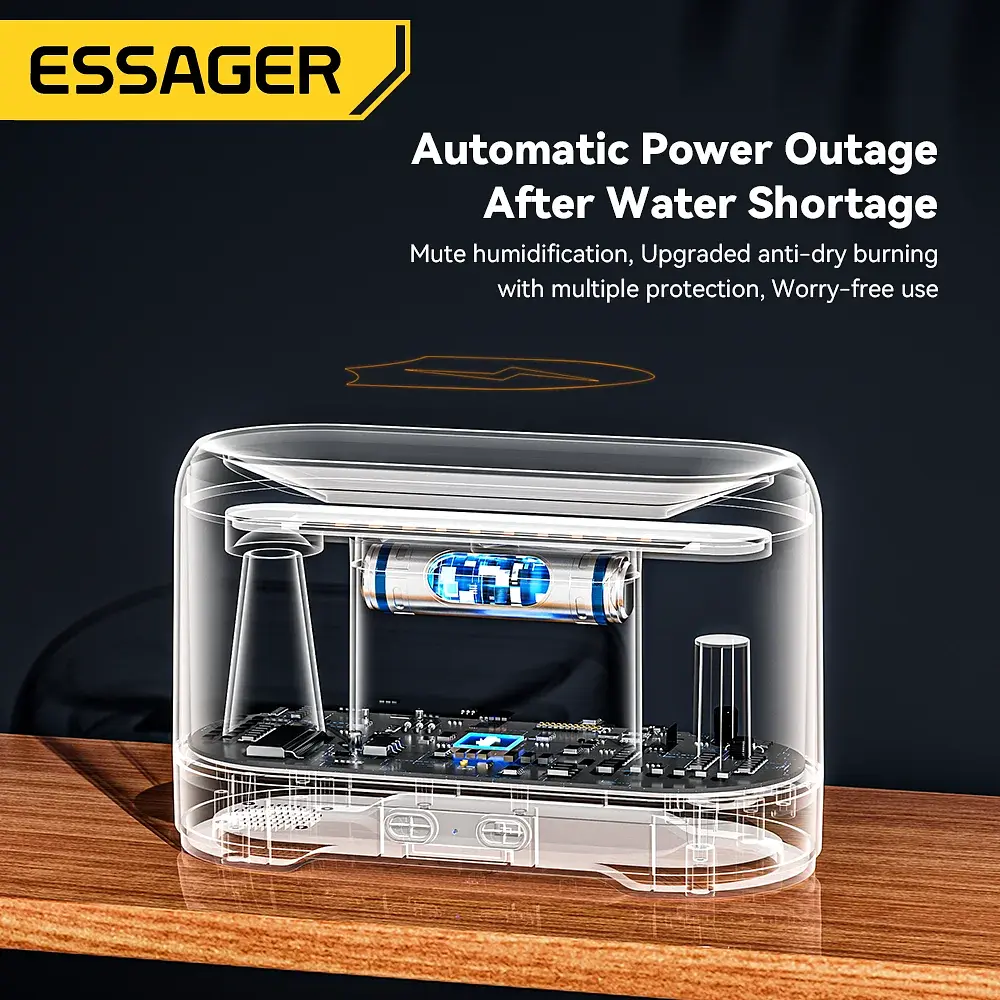 Зволожувач повітря ESSAGER Flame Aromatherapy Humidifier Black - фото 5