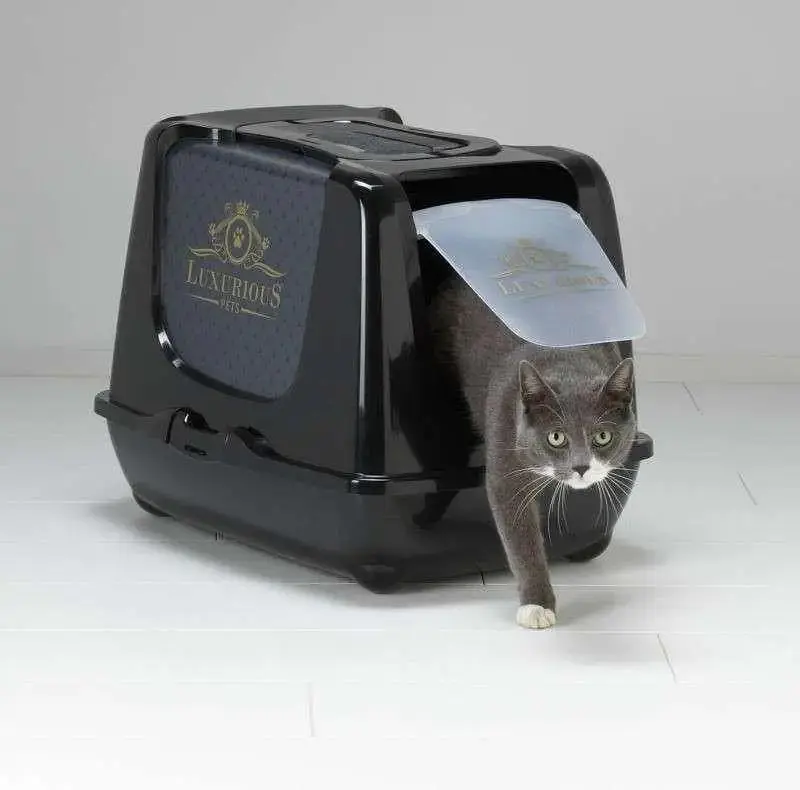 Закритий туалет для котів Moderna Trendy Cat Luxurious із вугільним фільтром чорний 57,4х44,8х42,7 см C245015AA - фото 3