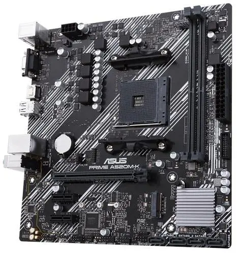 Материнська плата AM4 (A520) Asus PRIME A520M-K, A520, 2xDDR4, Int.Video(CPU), 4xSATA3, 1xM.2, 1xPCI-E 16x 3.0, 2xPCI-E 1x 3.0, ALC887 6xUSB3.2/6xUSB2.0, VGA/HDMI, MicroATX - фото 5