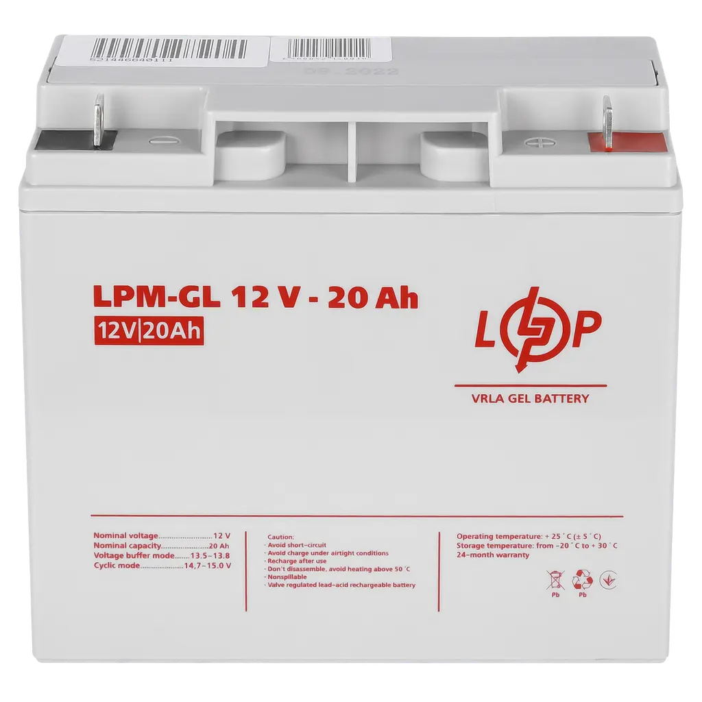Аккумулятор гелевий LPM-GL 12V - 20 Ah - фото 3