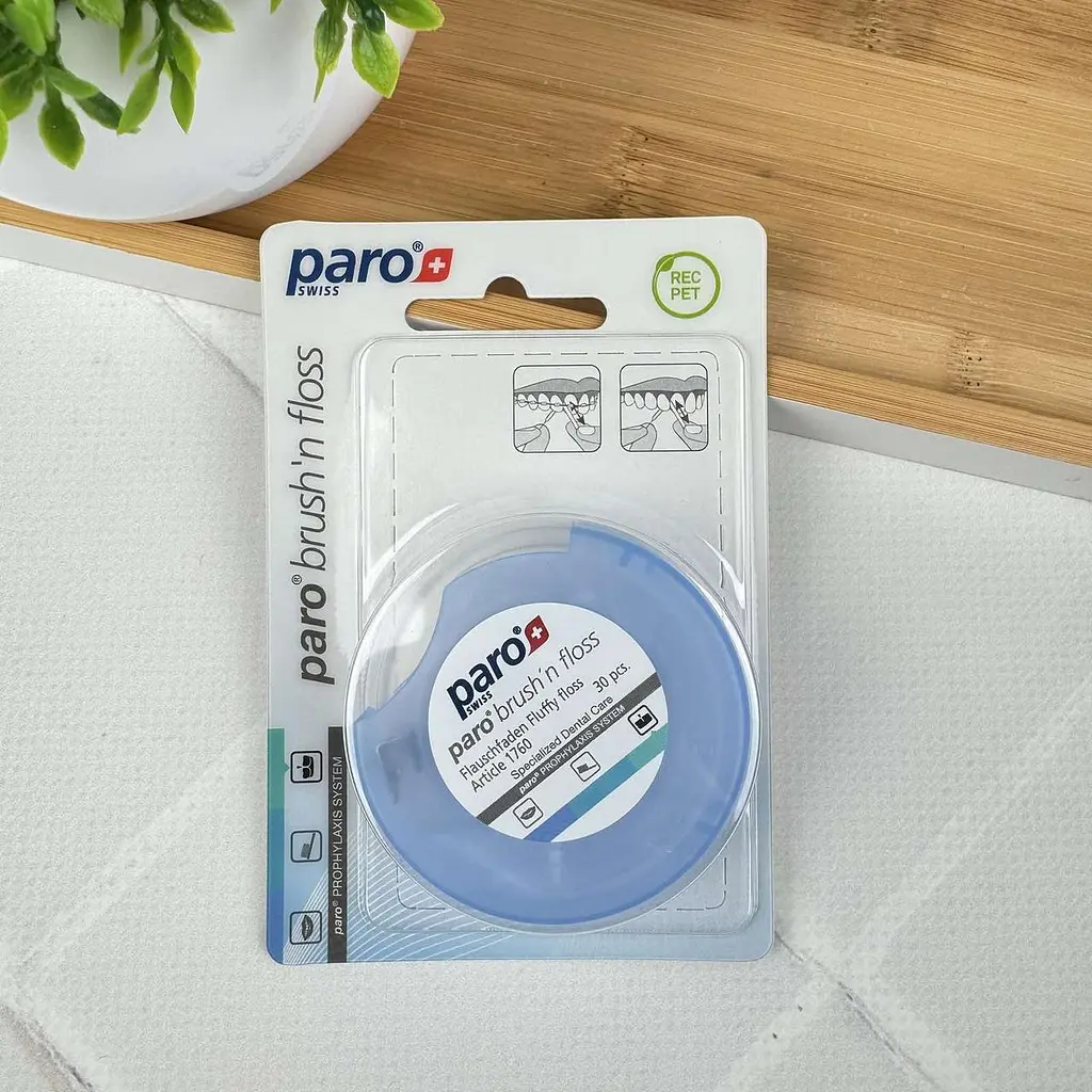 Зубна нитка Paro brush'n floss (суперфлос), 20 шт по 15 см