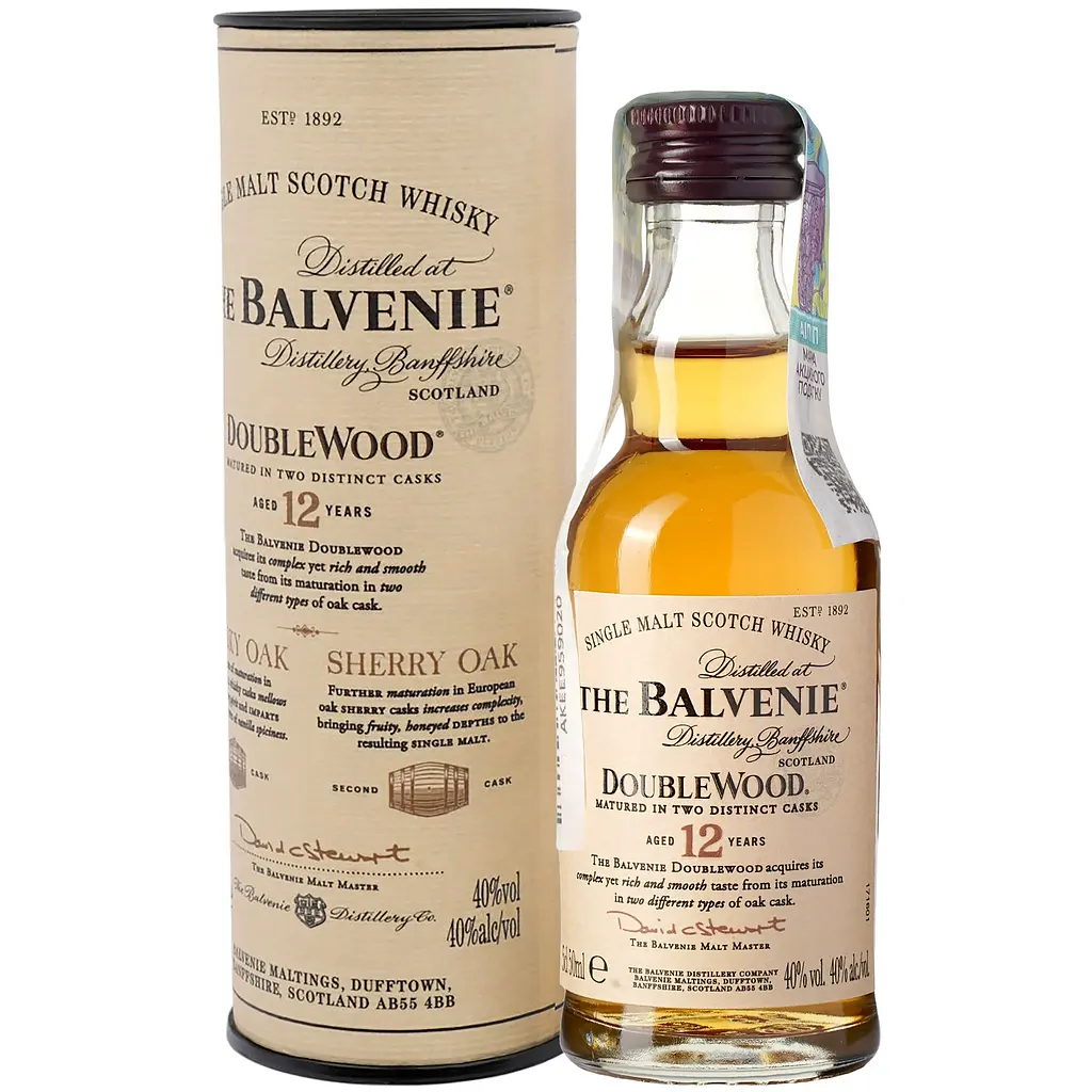 Віскі Balvenie 12 Year Old Doublewood Single Malt Scotch Whisky, 40%, 0,05 л