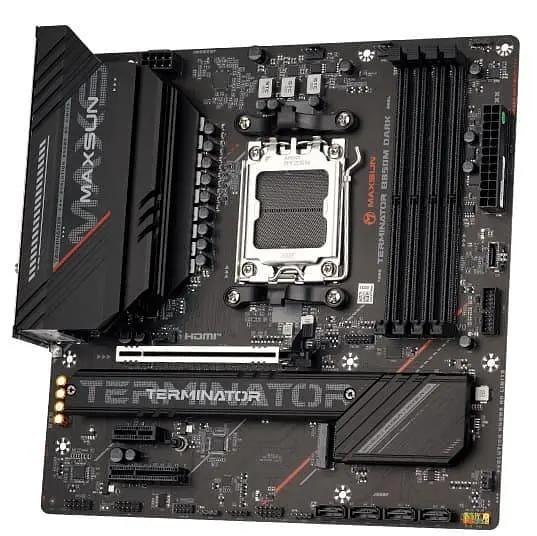Материнська плата Maxsun Terminator B850M DARK WIFI (MS-Terminator B850M DARK WIFI) (Socket AM5, AMD B850, Micro-ATX) - фото 3
