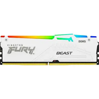 Модуль памяти для компьютера DDR5 32GB 5200 MHz FURY Beast White RGB Kingston Fury (ex.HyperX) (KF552C40BWA-32) - фото 4