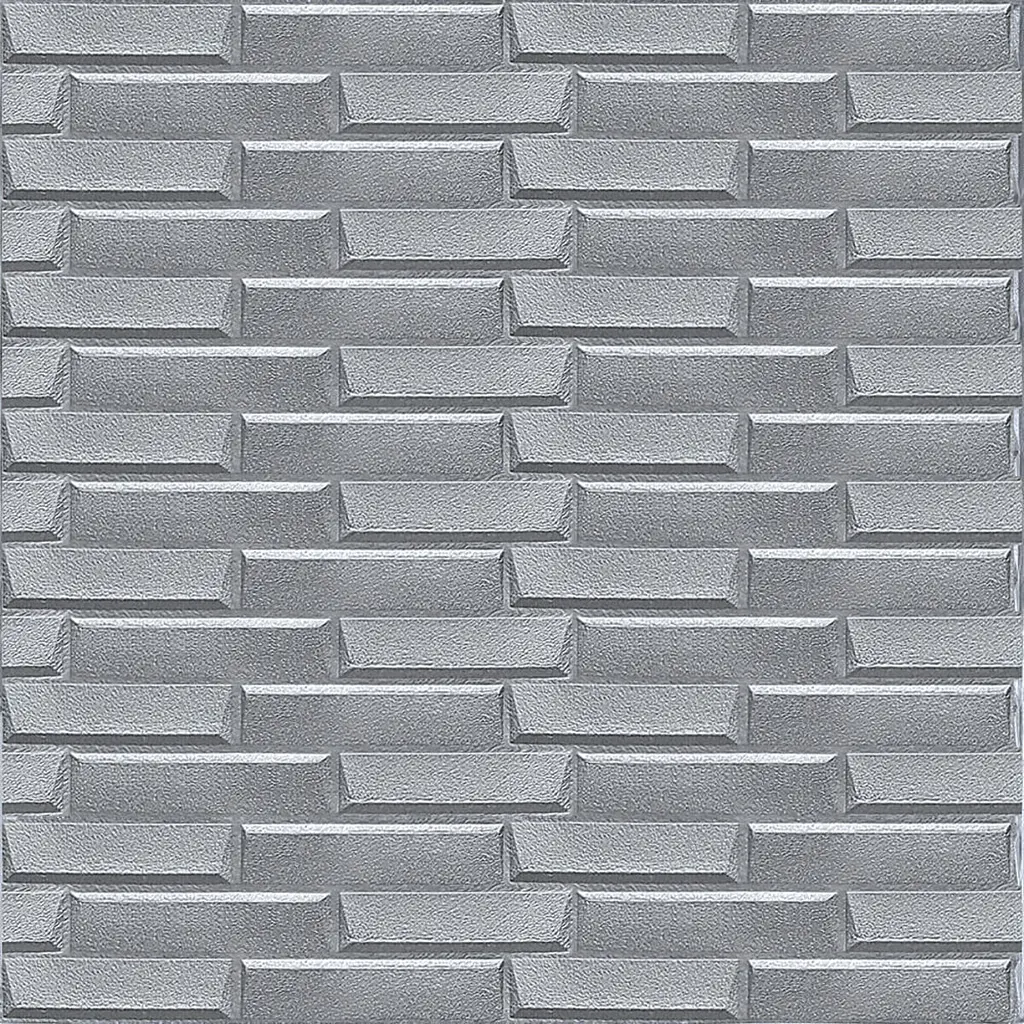 Самоклеюча 3D панель кладка срібло Sticker Wall 3080х700х5мм - фото 2