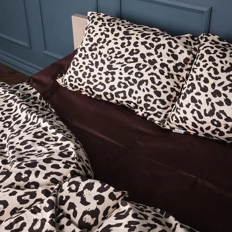 Наволочка MirSon Сатин Leopard Chic 40х60 см шоколадная (2200011122328) - фото 4