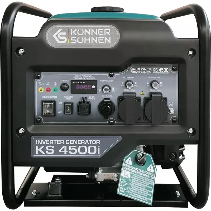 Генератор бензиновий інверторний Konner&Sohnen KS 4500i, 230В, 4.5кВт, ручний стартер, 33кг