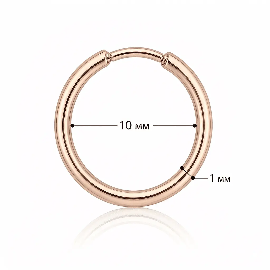 Сережка-конго з червоного золота 10 мм (з40030.1) - фото 3