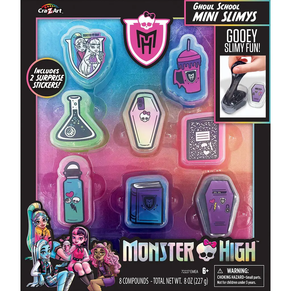 Слайм Cra-Z-Art Monster High Ghoul School Mini Mania набор 8 шт. (72227CRA) - фото 2