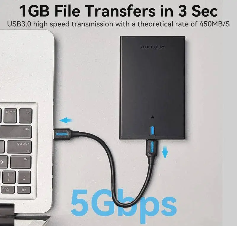 Зовнішня кишеня для 2.5" HDD/SSD USB 3.0 Micro-B Black Vention - фото 2