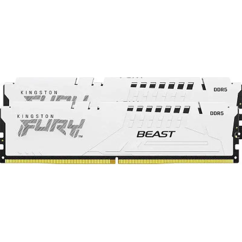 Модуль пам'яті для комп'ютера DDR5 32GB (2x16GB) 5200 MHz FURY Beast White Kingston Fury (ex.HyperX) (KF552C40BWK2-32) - фото 3