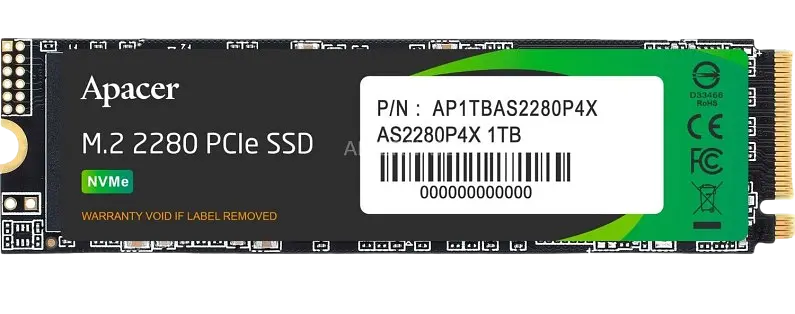 SSD M.2 накопичувач Apacer AS2280P4X 1TB (AP1TBAS2280P4X-1) - фото 2