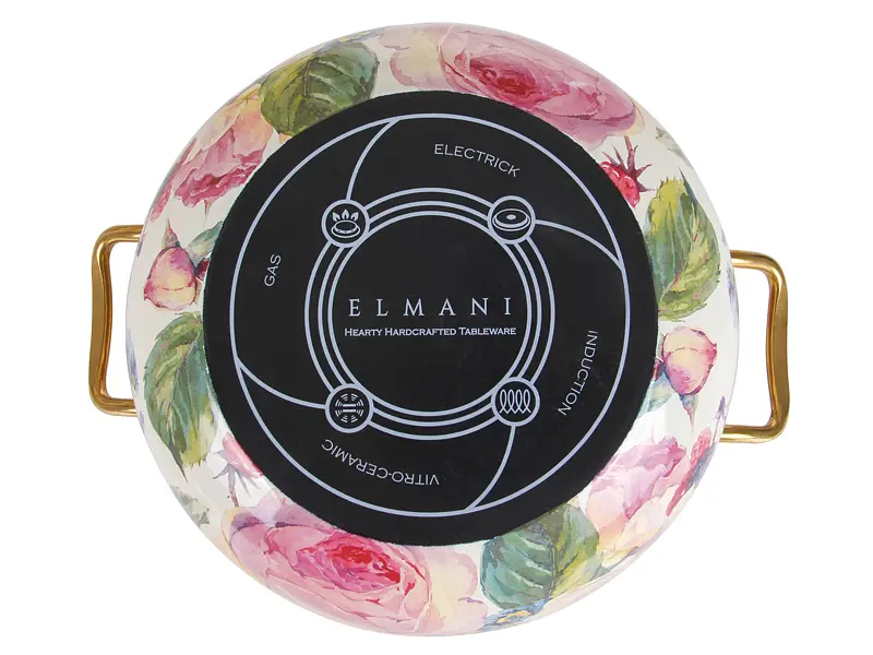 Каструля емальована Elmani з кришкою, 3,8 л, діаметр 20см, висота 12 см (763-004) - фото 3
