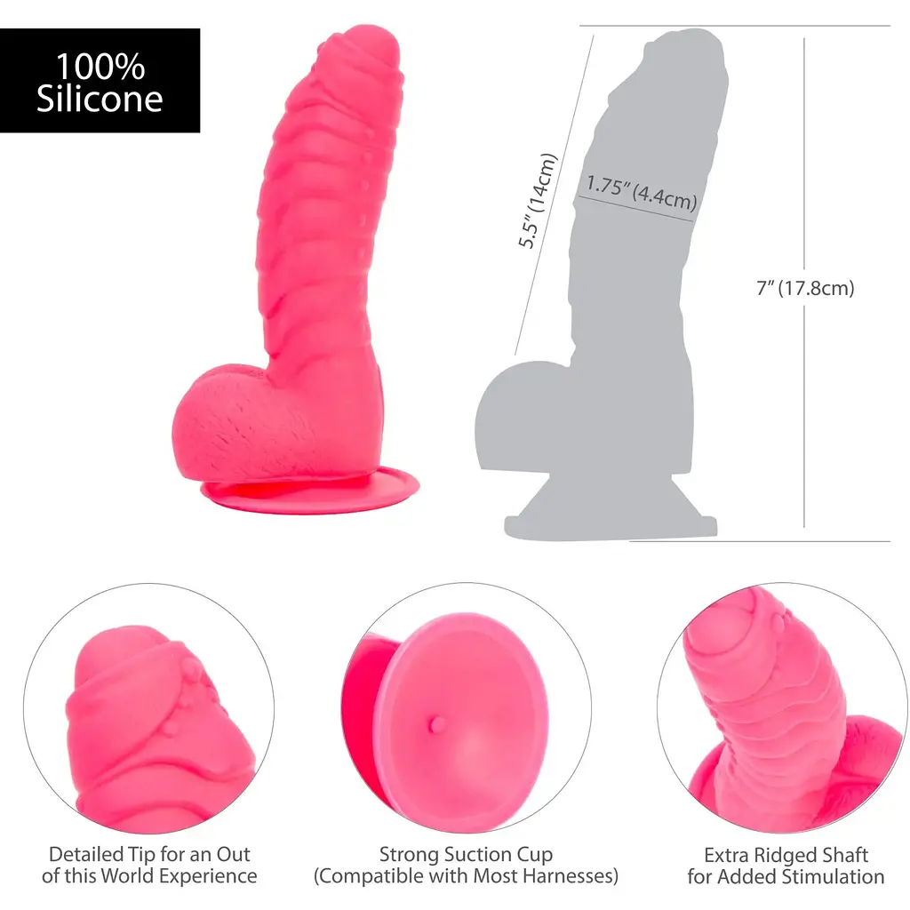 Фалоімітатор Addiction - Tom 7 Dildo With Balls - Pink - фото 5