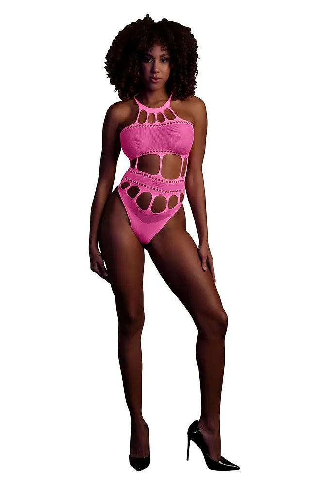 Боді Ouch! Grecian Neckline Neon, XS/XL (рожевий)