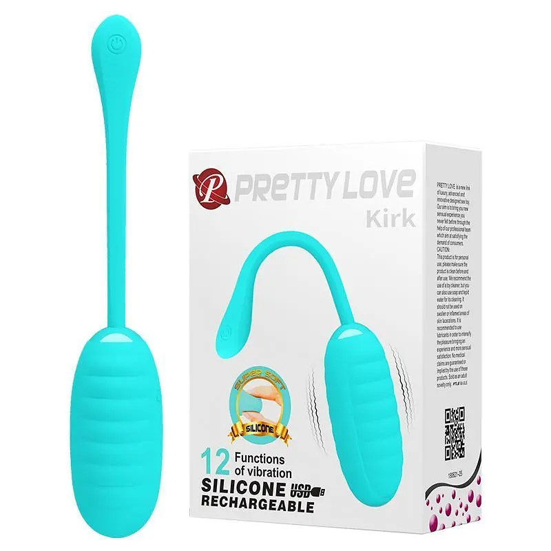 Віброяйце Pretty Love Kirk Vibrating Egg Mint, 8х3,5 см бірюзовий