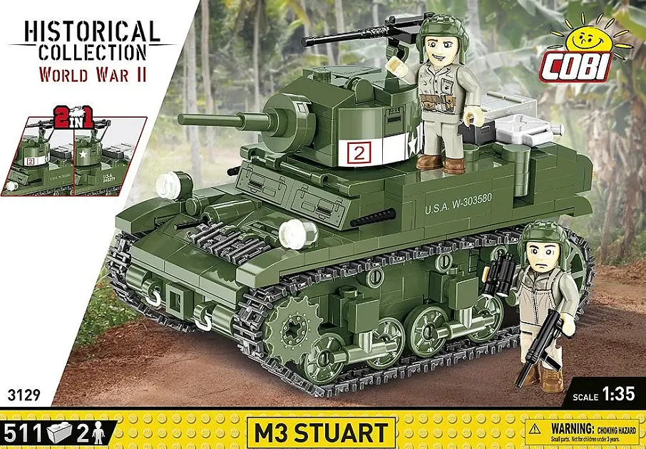 Конструктор детский танк M3 Stuart COBI 3129 - фото 3