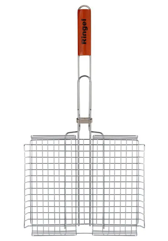 Решітка для гриля Ringel RG-12002 BBQ Expert з ручкою з дерева 30х24х4см віяло для роздмухування вогню - фото 3