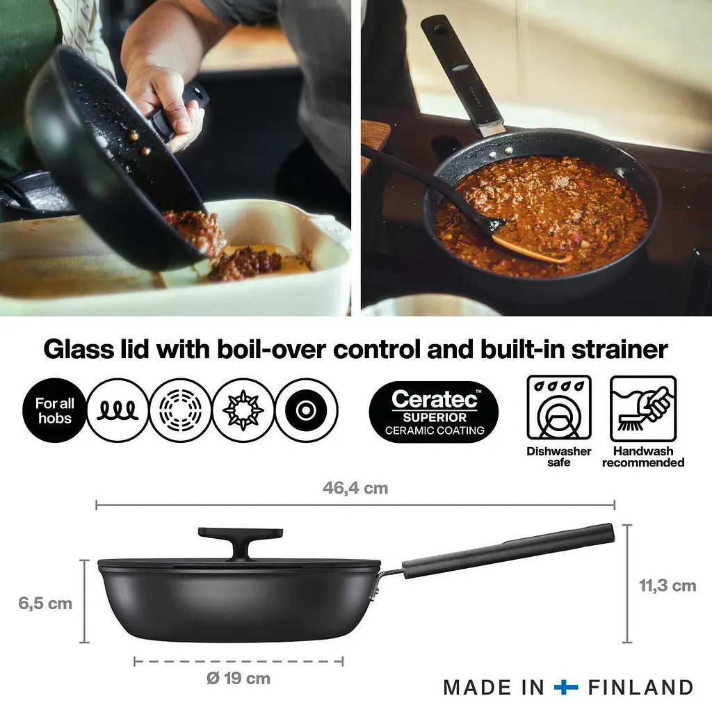 Сотейник Fiskars Hard Face з кришкою 24 см (1075528) - фото 2
