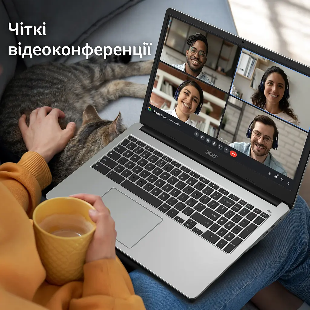 Ноутбук Acer Chromebook CB315-4H 15' FHD IPS, Intel C N4500, 8GB, F128GB, UMA, ChromeOS, сріблястий (NX.KB9EU.001) - фото 5