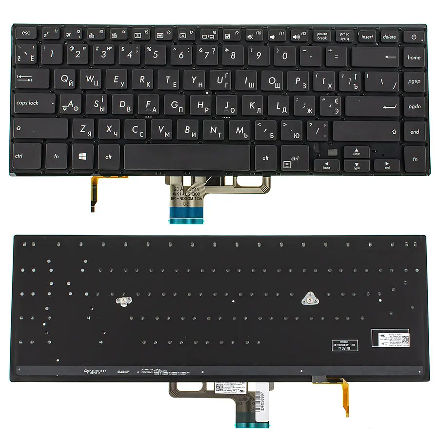 Клавіатура для ноутбука ASUS (UX530 series) rus, black, без фрейма, підсвічування клавіш(оригінал) - фото 2