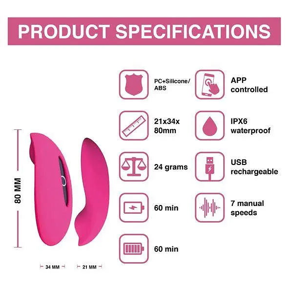 Вибратор Magic Motion Candy Smart Wearable Vibe 7.8 см розовый - фото 6