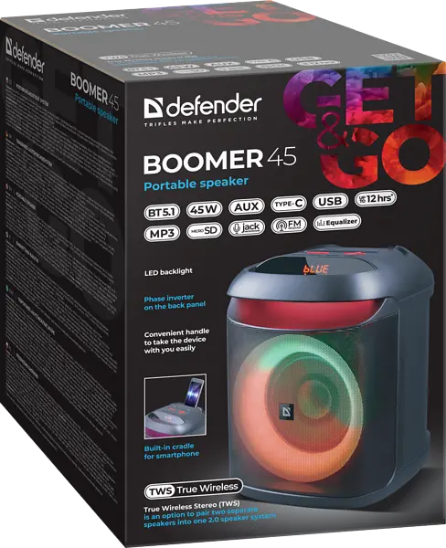 Портативна акустика Defender Beatbox 45 Black (65245) - фото 11