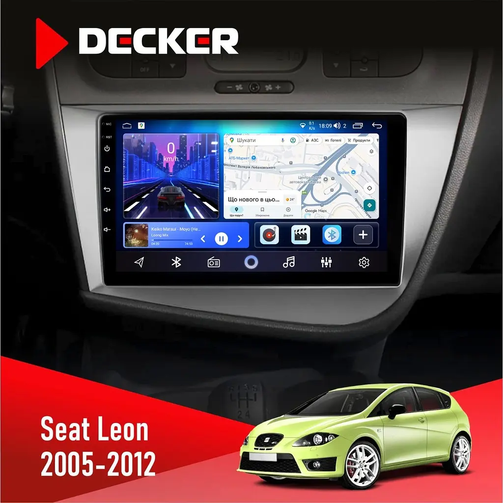 Штатна магнітола Seat Leon 2005-2015 Decker D9-006 4x64, 4G Decker (НФ-00003819)