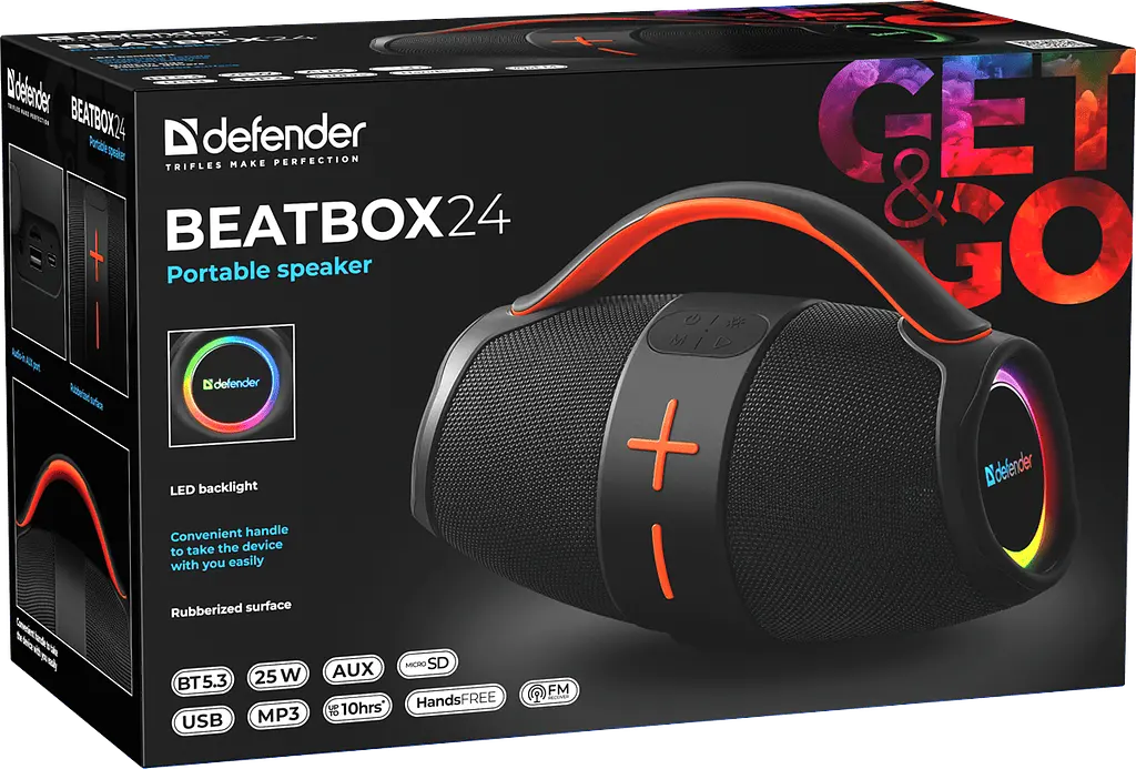 Портативна акустика Defender Beatbox 24 25Вт чорний (65324) (7151829) - фото 9