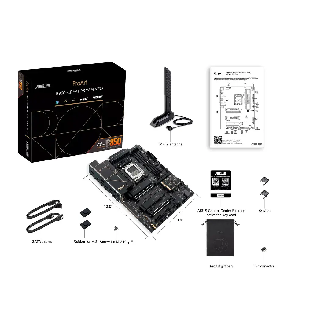 ASUS Материнська плата ASUS PROART B850-CREATOR WIFI NEO sAM5 B850 4xDDR5 M.2 HDMI DP USB Type-C Wi-Fi BT ATX - фото 10