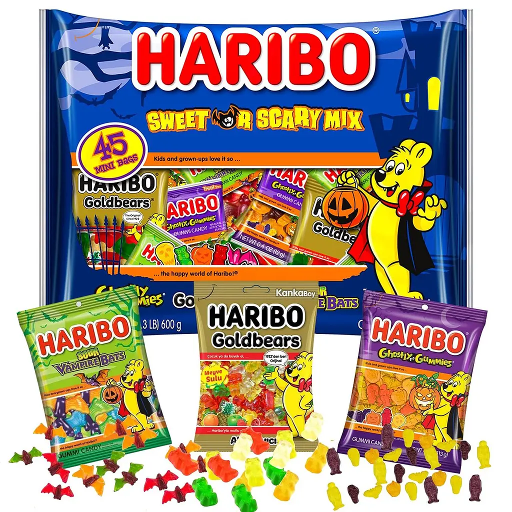 Упаковка желейних цукерок Haribo Sweet or Scary Mix Treat Pack 45шт 600 г - фото 2
