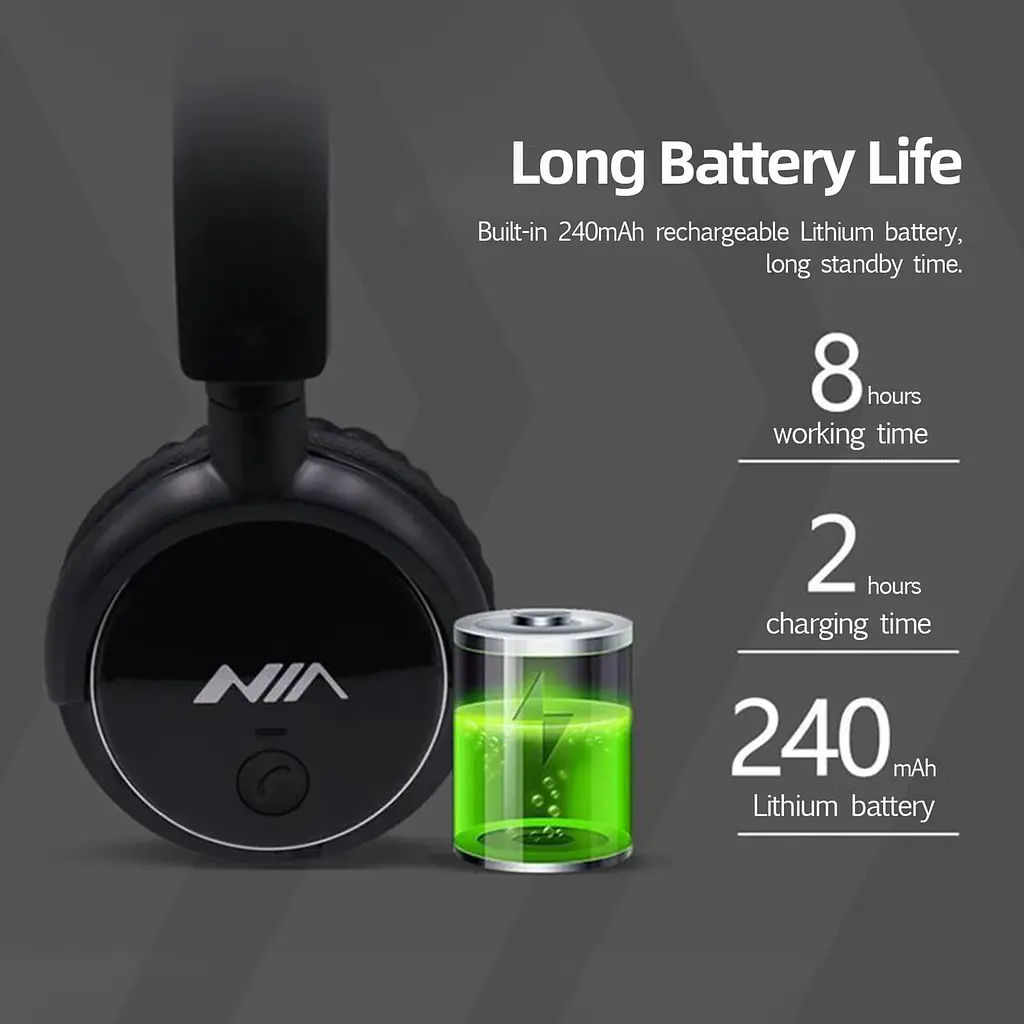 Навушники Bluetooth бездротові NIA X3 + BT Superb Sound навушники накладні чорні - фото 3