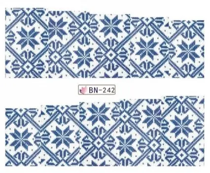 Наклейки на нігті новорічні, сині, розмір стікера 6 x 5 см