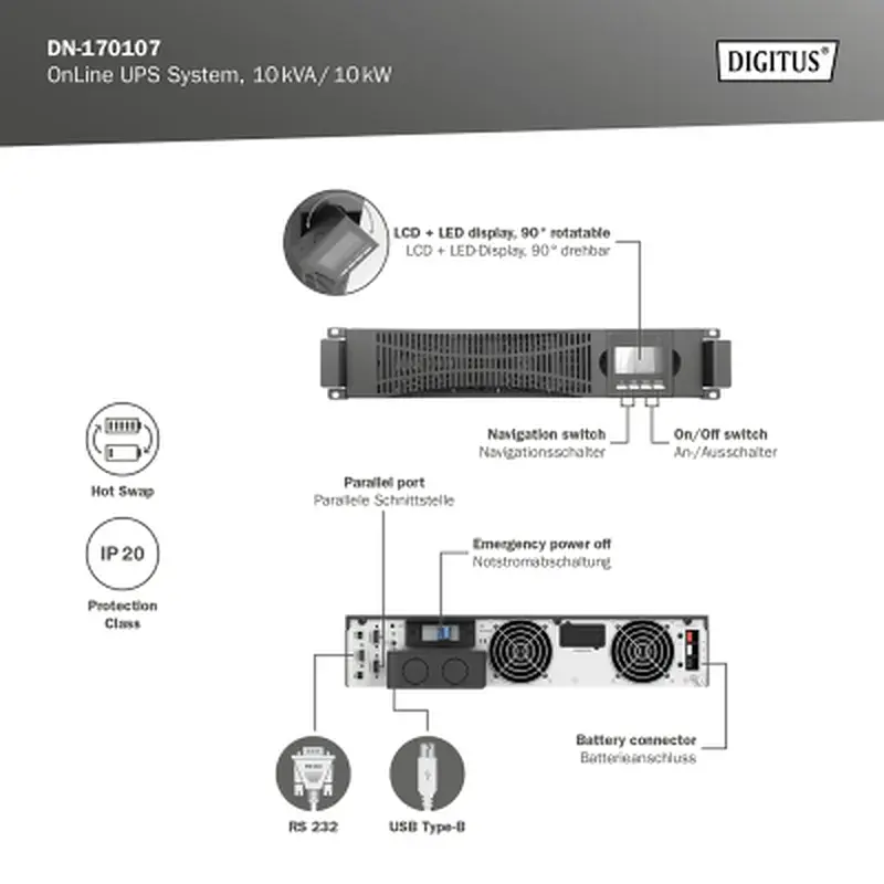 Пристрій безперебійного живлення Digitus 10000VA DN-170107 (DN-170107) - фото 6