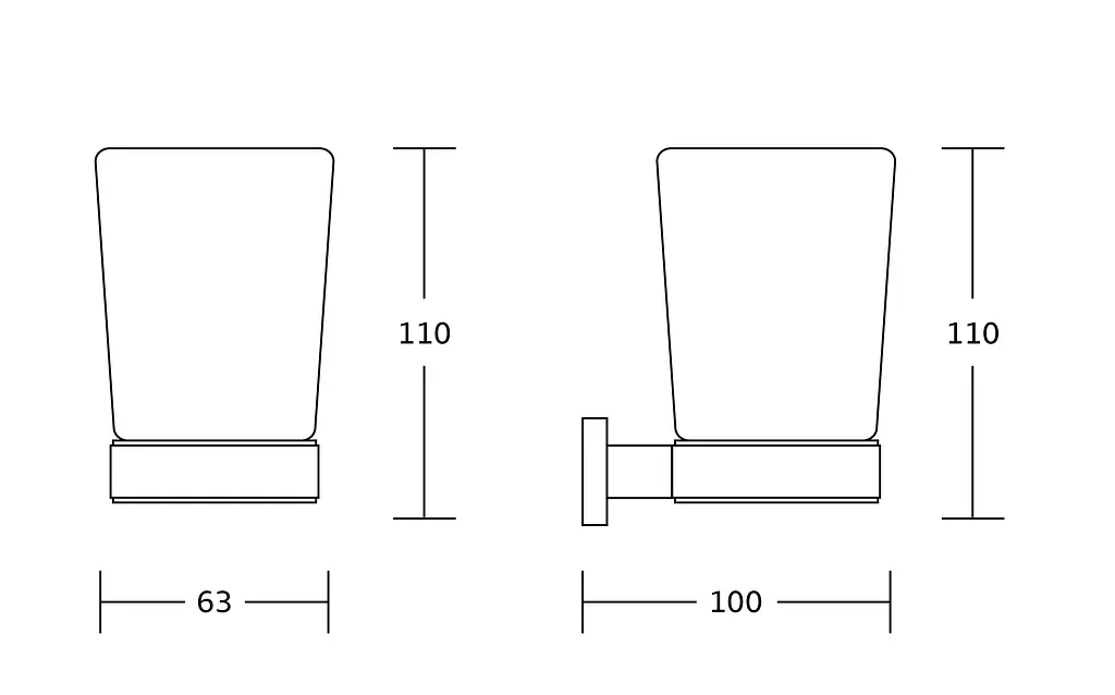 Підвісна склянка для зубних щіток VBI Mars 11x6,3x10 см graphite VBI-040104GR - фото 2
